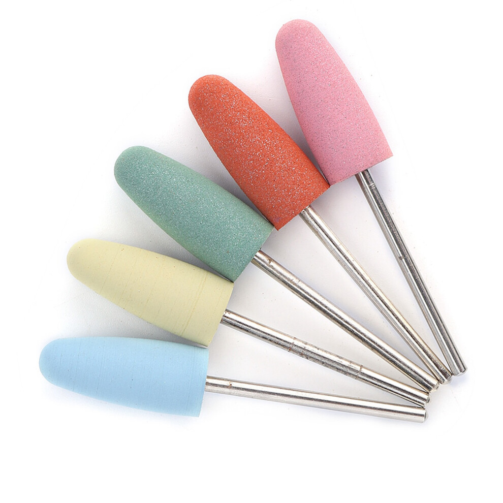 5pcs / Set Rubber Nail Drill Bits Manicure Pedicure Nail Polishing Burr Accessory 171