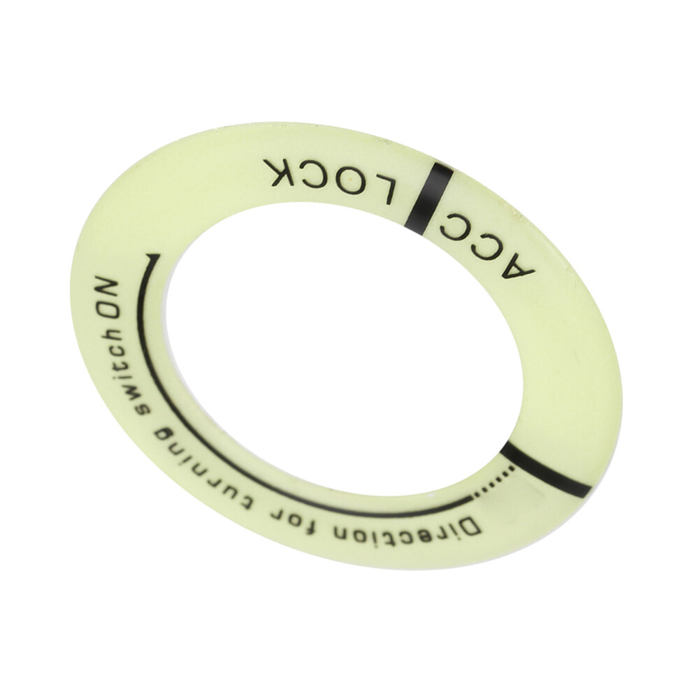 Car Motorcycle Luminous Ignition Switch Key Ring Circle Cover Trim Universal Letter Black 4901324536793