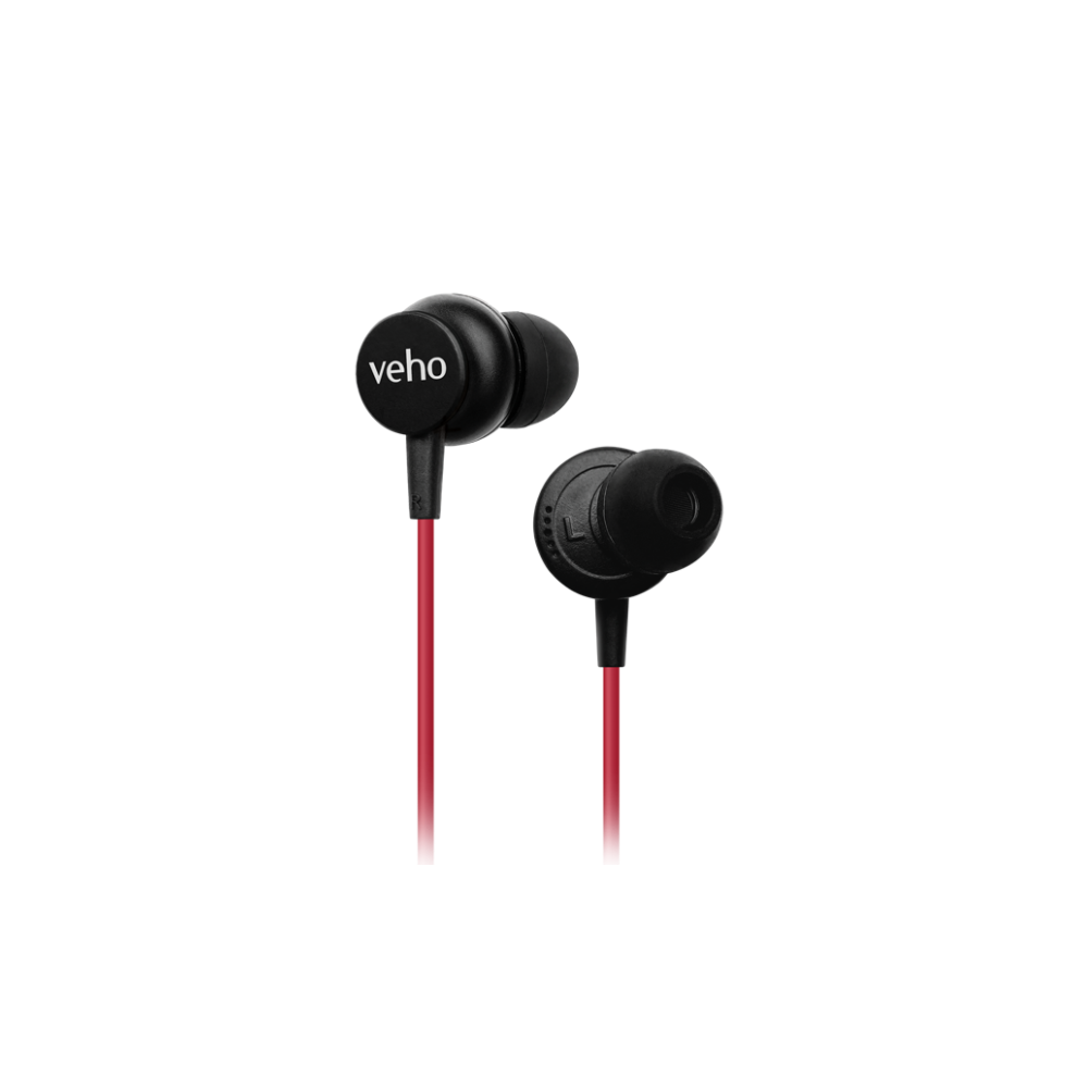 Veho Z-3 Wired In-Ear Noise Isolating Earphones With Mic Red-image-OPC-PHX7HT9-NEW