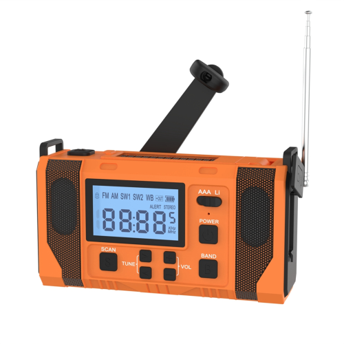 Nödväderradio, 10000mAh vädervarningsradio solladdning 2