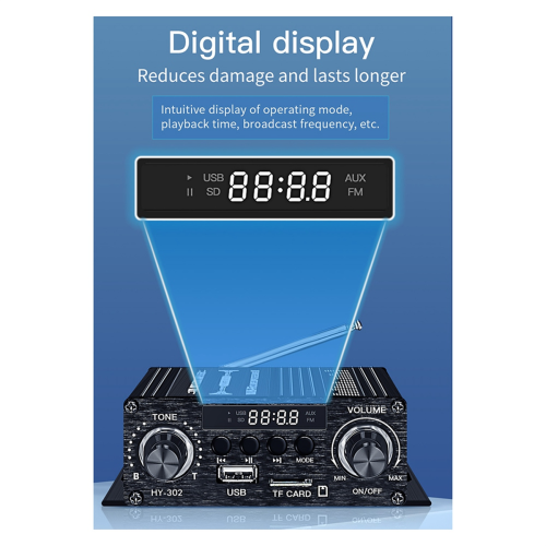 Digital Bluetooth Amplifier 12V Home Car 2 Channel HIFI Sound Speaker 1