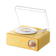 Retro Record Player Alarm Clock Audio Speaker