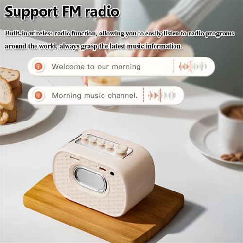 Caixa de som Bluetooth versátil para mesa com rádio FM 1