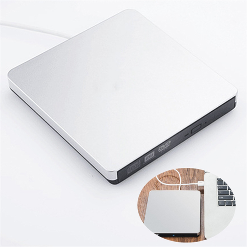 Leitor de CD externo USB 3.0 com bandeja de 12,7 mm e unidade de DVD-RW ultrafina (prateada) 2