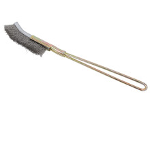 Curved / Straight Head Steel Soft Bonsai Brush Garden Cleaning Tool (Curved Head)