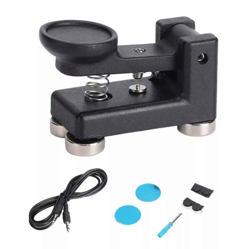 Rádio portátil manual com chave elétrica de ondas curtas, código Morse e cabo de base CW. 1