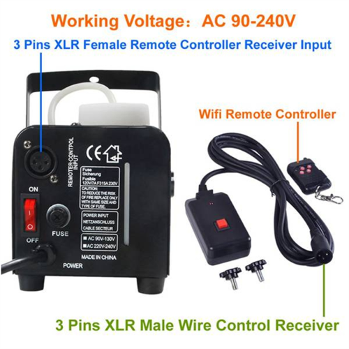 2PCs 90-240VAC 2in1 Remote Control 3 Pins XLR for Smoke Machine Party 2