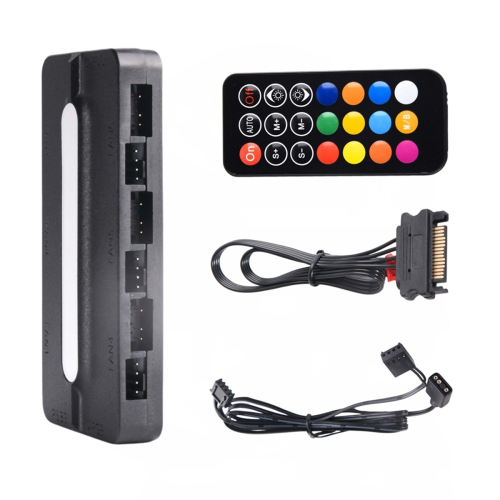 Controller di temperatura per ritmo musicale 1To6 con ventola ARGB 5V/3Pin 4Pin 1