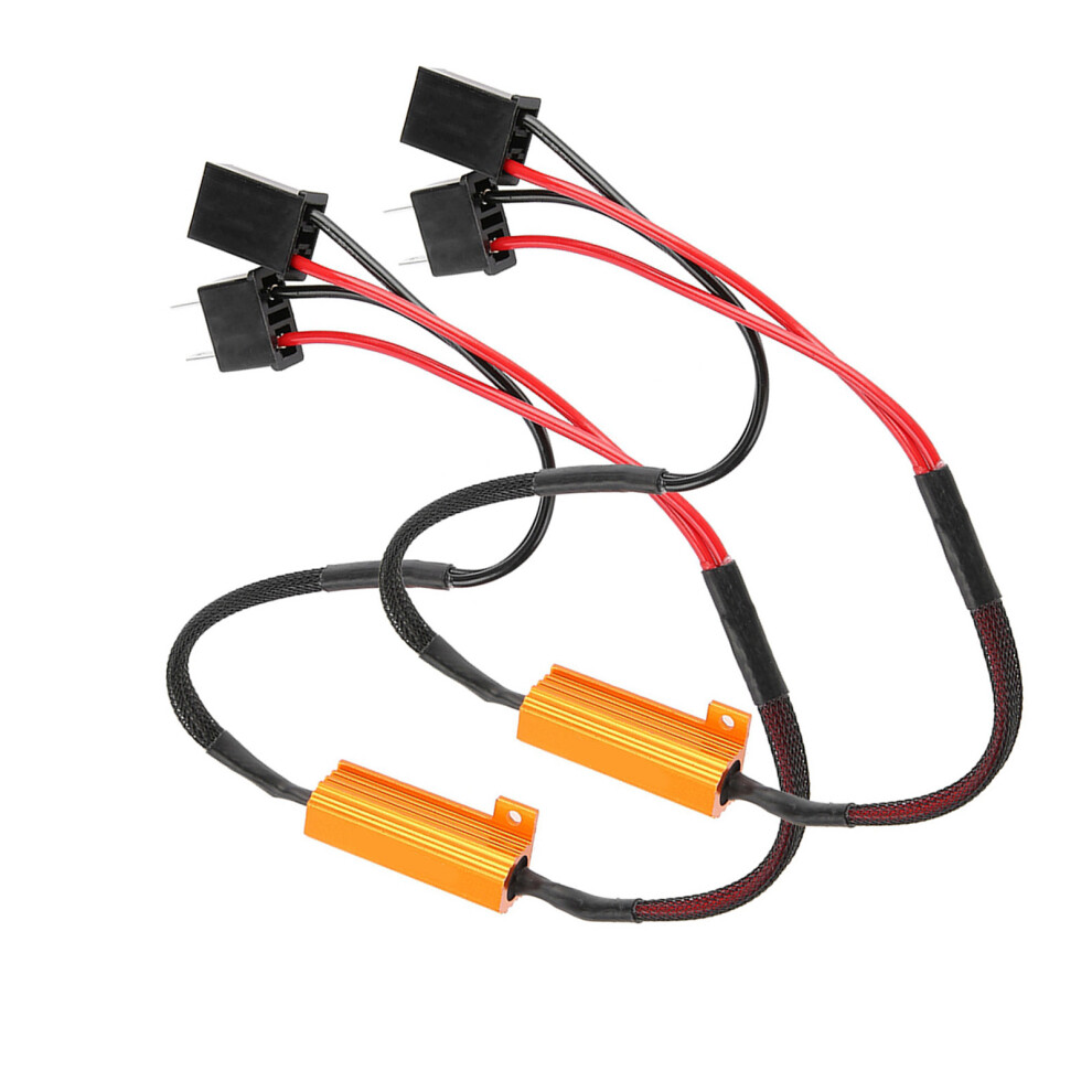 2Pcs Car Led Decoders For H7 Headlight Anti Hyper Flash No Error Load Resistor Wiring 7671324540867