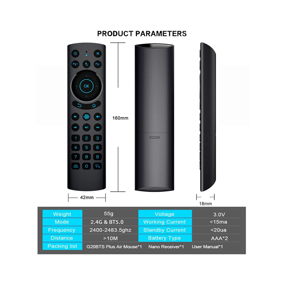 Wireless Voice Backlit Air Mouse Gyroscope Ir Learning Remote Control 4851814517507