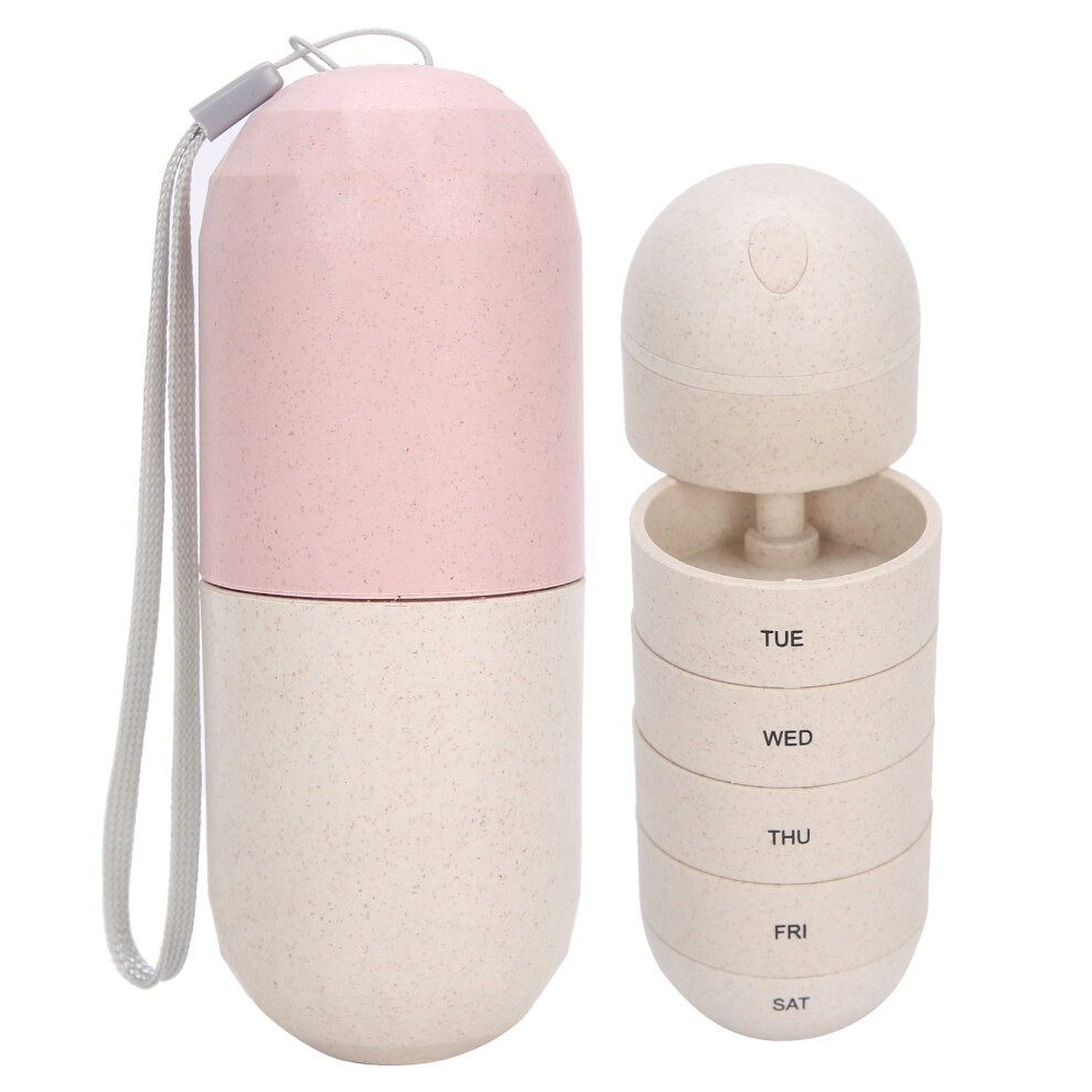 Grain Pills Organizer Weekly Capsule Shape Medicine Case Portable 7 Day Travel Pills Container
