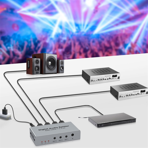 3 Ports Digitaler optischer Audio-Splitter SPDIF Toslink Optischer Splitter 2