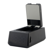 Altoparlante Bluetooth 3 in 1 con sveglia ad alto volume e supporto per telefono cellulare, nero
