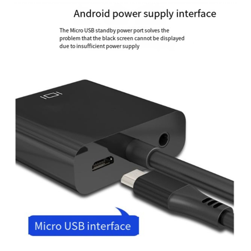 Conversor HD 1080P compatível com VGA com cabo de áudio para laptop 2