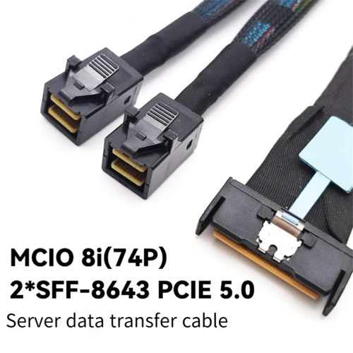 0,8 m serveradapterkabel Slimesas MCIO 8I naar 2xSFF-8643 MINISAS 1