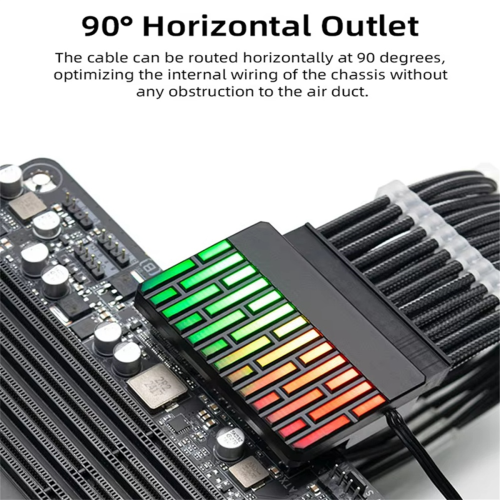 ATX 24-pins 90 stroomconnectoradapter 5V 3-pins ARGB 24-pins wit 2