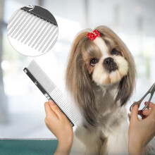 Pet Hair Trimmer Comb Dog Cat Hair Comb Anti Static Comb Straight Row (Black)