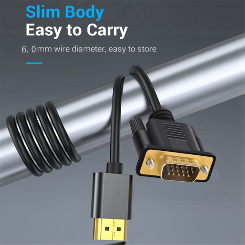 -Compatible con cable convertidor VGA 1080p chapado en oro para PC 1
