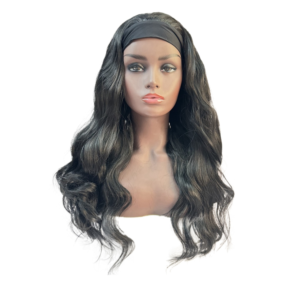 22Inches Ice Hair Band Wig Black Wig
