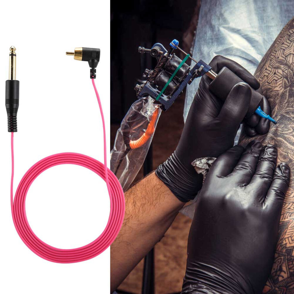 Right Angle Tattoo Clip Cord RCA Cable Line Tattoo Machine Power Supply Accessory (Red)