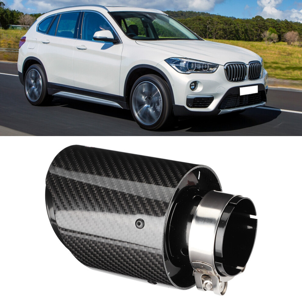 Car Modification Universal Carbon Fiber 63mm Inlet-101mm Outlet Exhaust Tail Pipes Tail Throat