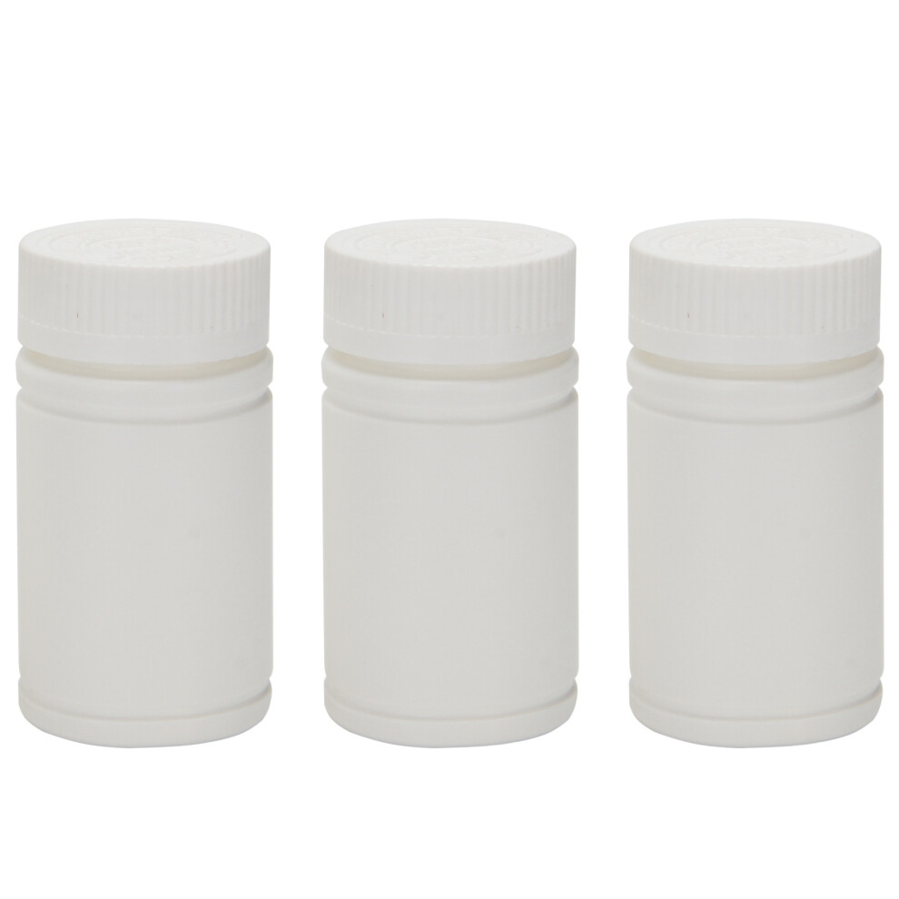White 3X Plastic Empty Medicine Bottles Pill Tablet Container Holder