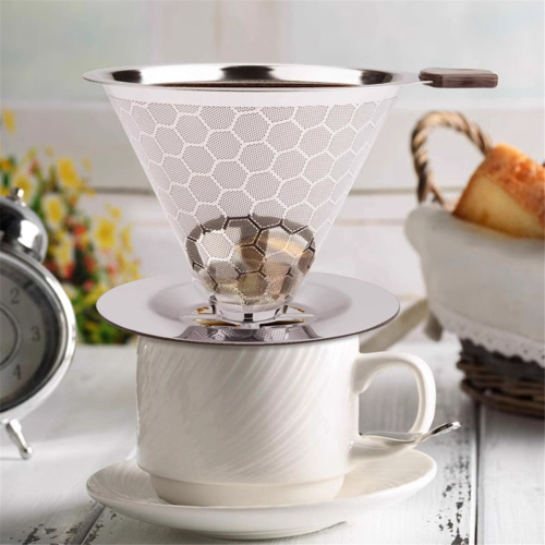Pour over Coffee Filter Dripper Reusable Stainless Steel 2