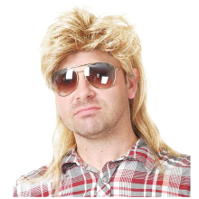 Peluca Mullet para hombre, estilo años 80, ideal para disfraces, fiestas glamurosas y cosplay.
