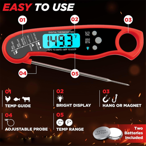 Grillers Instant Read Meat Thermometer for Grill and Cooking 2