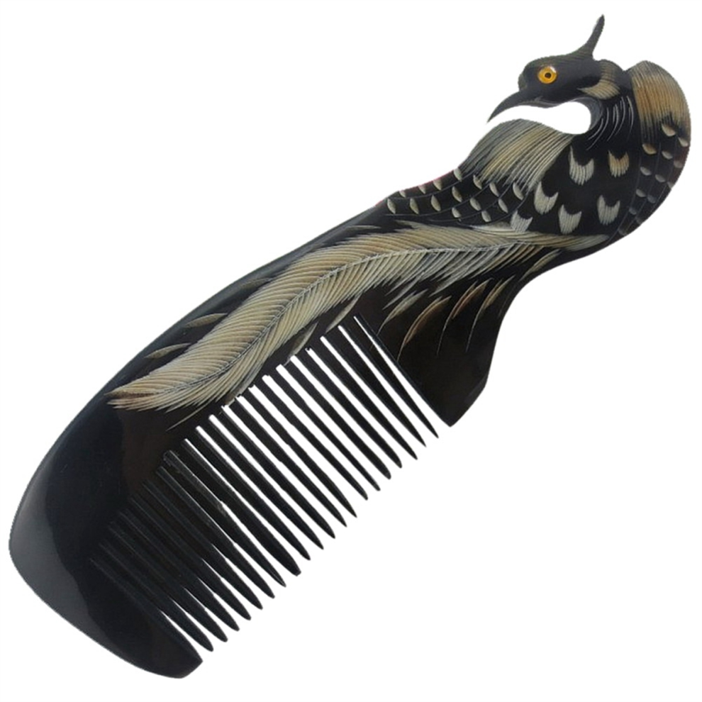 Unisex Retro Ox Horn Comb Hair Brush Detangle Magic Anti-Static Comb