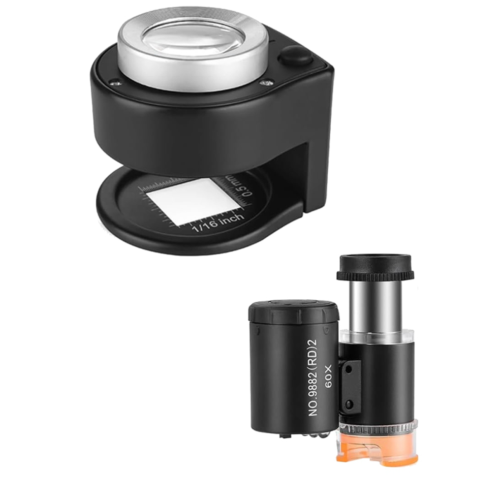 White/Light 30X Loupe Magnifier And 60X Mini Microscope
