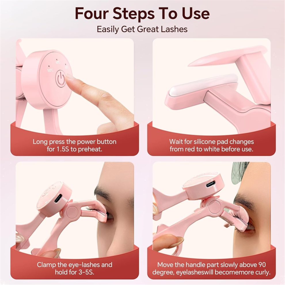 White Electric Eyelash Curler With 3 Heating Model Portable Eye Lash