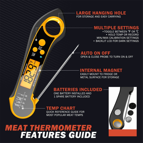 Digital Meat Thermometer,Instant Read Food Thermometer for BBQ Grill 1