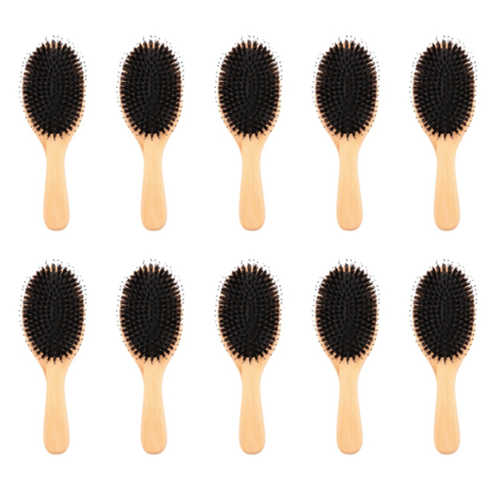 Hair Brush Boar Bristle Hair Brush with Nylon Pins Bamboo Paddle