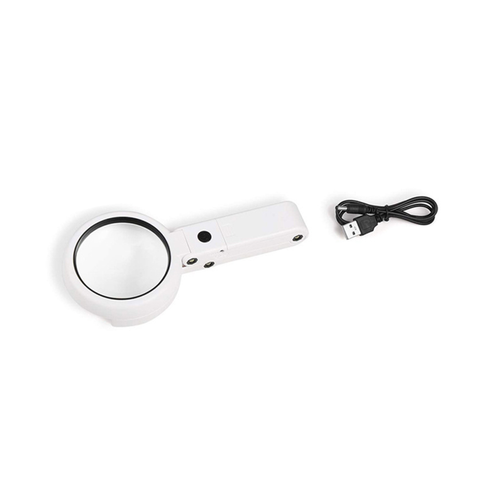 Light Portable Foldable Magnifier With 8Led 5X/11X Handheld Magnifier