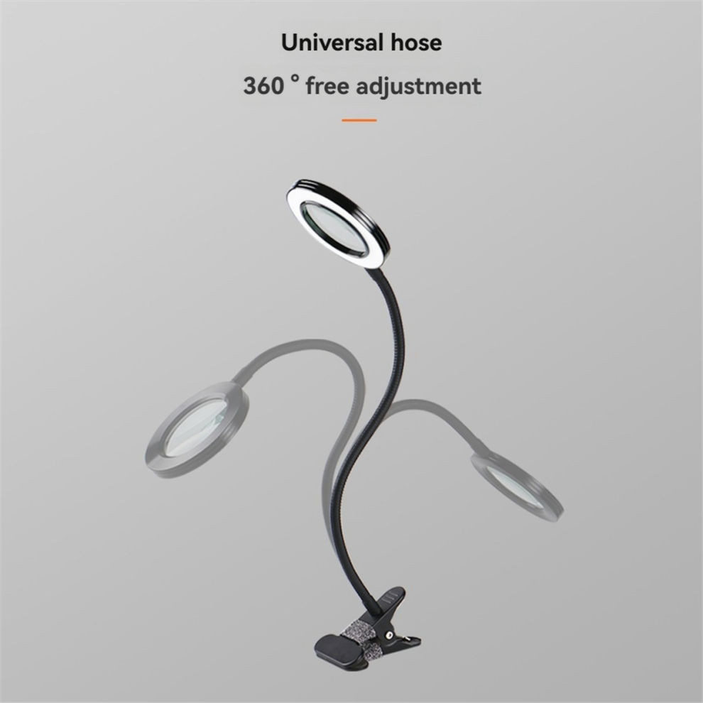 LED Magnifying Glass Desk Lamp 8X Magnification 3 Color Modes