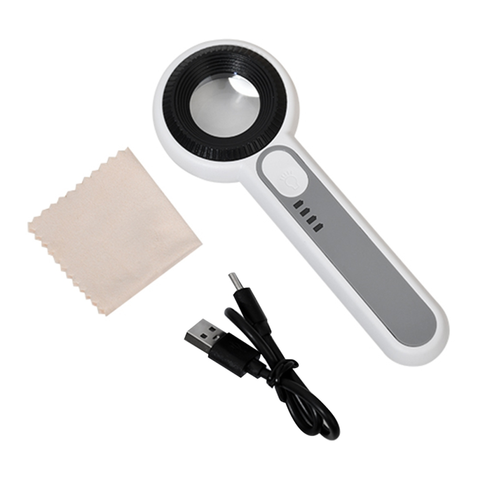 Light Portable Handheld 60X Illuminated Magnifier Magnifying Glass Lens