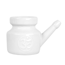 Neti pot in ceramica da 350 ml per la pulizia nasale, bianco