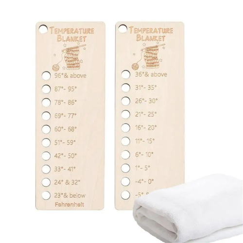 2PCS Temperature Blanket Color Chart Wood Blanket Color Tool 1