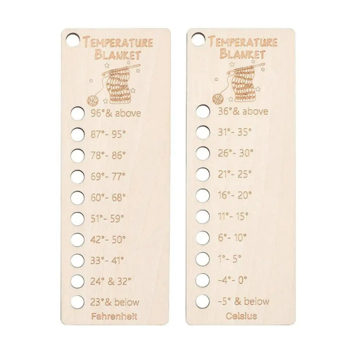 2PCS Temperature Blanket Color Chart Wood Blanket Color Tool