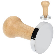 58mm Kaffeetamper holzfarbene Basisplatte