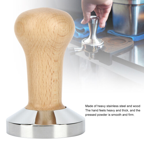 58mm Kaffeetamper holzfarbene Basisplatte 2