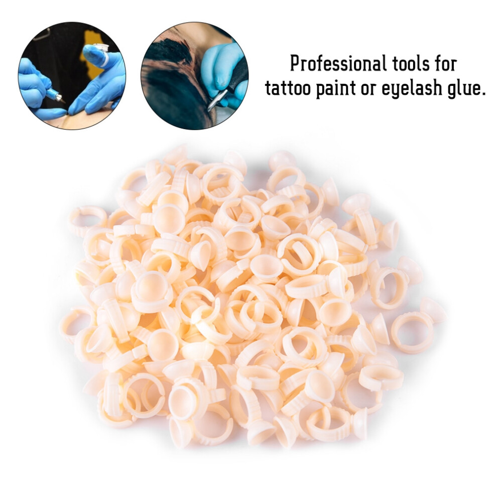 100pcs Silicone Semi permanent Tattoo Ink Ring Cup for Pigment Holder S