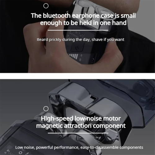 SJ-603 Portable Cool Transparent Double-Head Magnetic Floating Shaver 2
