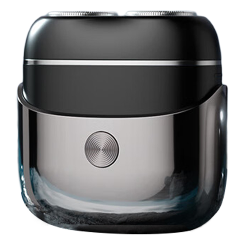 Mini Electric Shaver Portable Rotating for Men Black