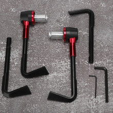 CNC Motorbike Handgrip Guard Brake Levers Protect Guard Motorcycle Protector Handlebar(Red)
