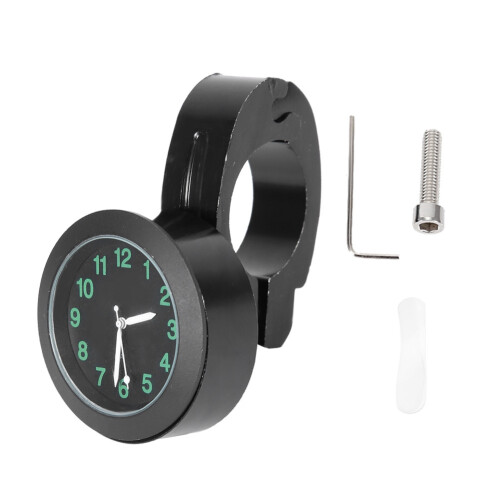 Universal Motorcycle Handlebar Mount Clock Metal Hand Grip Bar Watch Accessory (Black) 1
