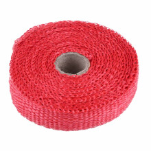 5m Car Insulation Tape Exhaust Heat Wrap with 4 Stainless Steel Cable Ties Red
