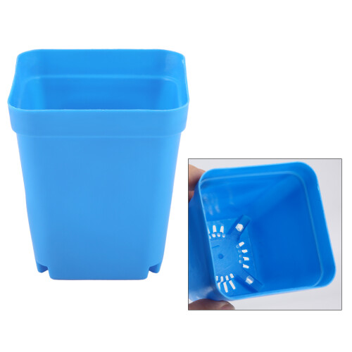 20pcs Mini Modern Succulent Plant Pots Small plastic Containers, Scrub square Pots（Blue）