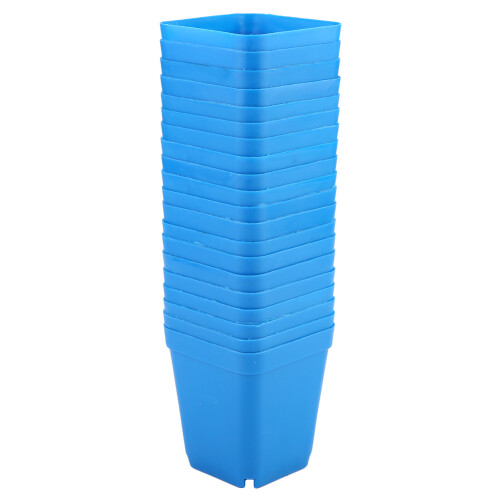 20pcs Mini Modern Succulent Plant Pots Small plastic Containers, Scrub square Pots（Blue） 1